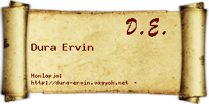 Dura Ervin névjegykártya