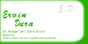 ervin dura business card